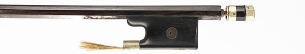 A nickel-mounted viola bow, possibly by J. J. Martin, Mirecourt, circa 1870