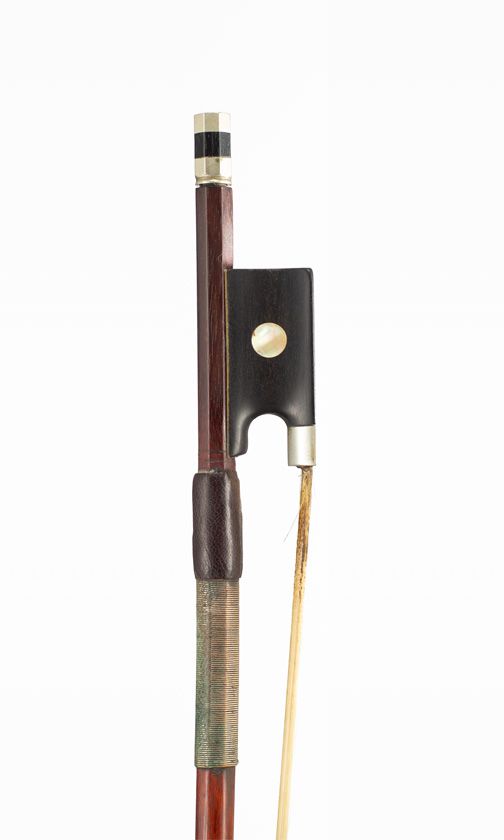 A nickel-mounted violin bow, 20th Century