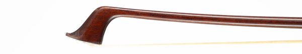 A nickel-mounted violin bow, probably by Cuniot Hury, Mirecourt, circa 1900