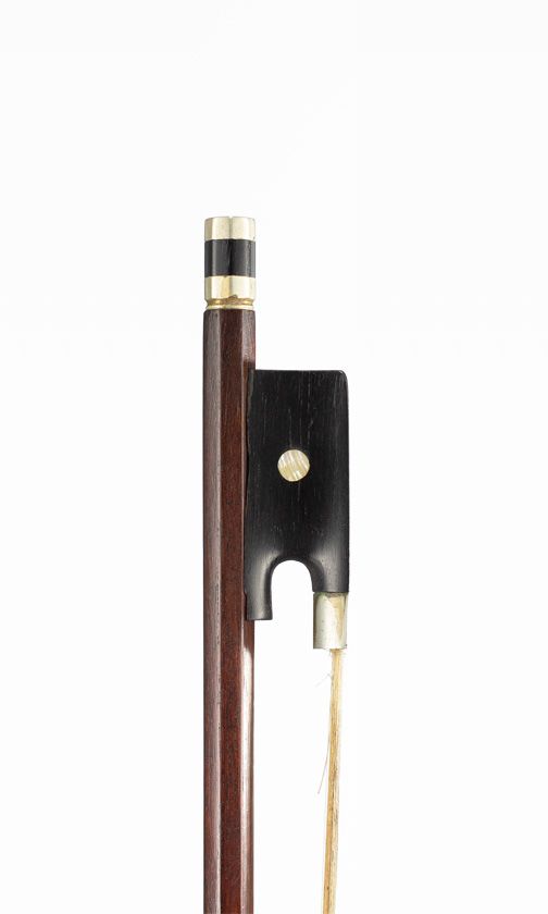 A nickel-mounted violin bow, unbranded