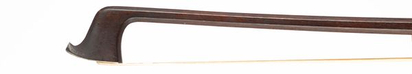 A nickel-mounted violin bow, unbranded