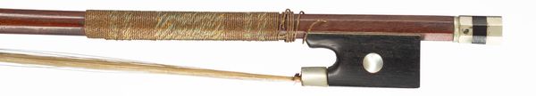 A nickel-mounted child-sized violin bow, probably France, circa 1910