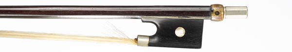 A nickel-mounted viola bow, unbranded