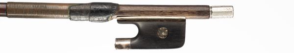 A silver-mounted cello bow, unbranded