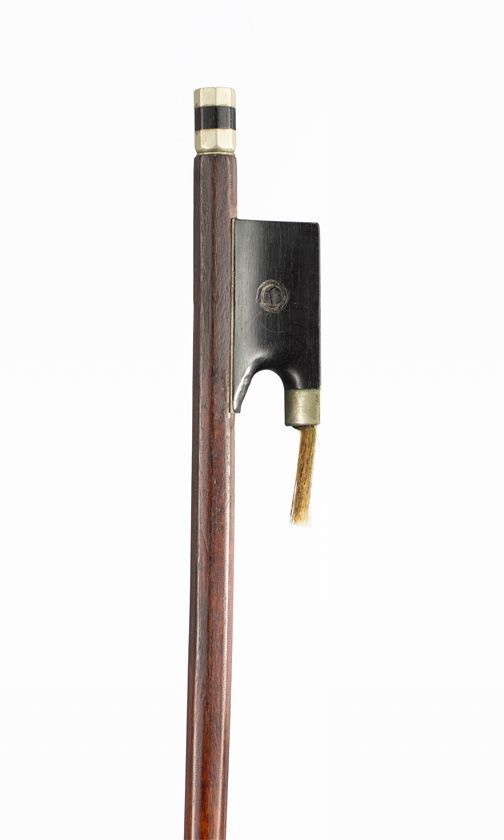 A nickel-mounted viola bow, Germany, circa 1900