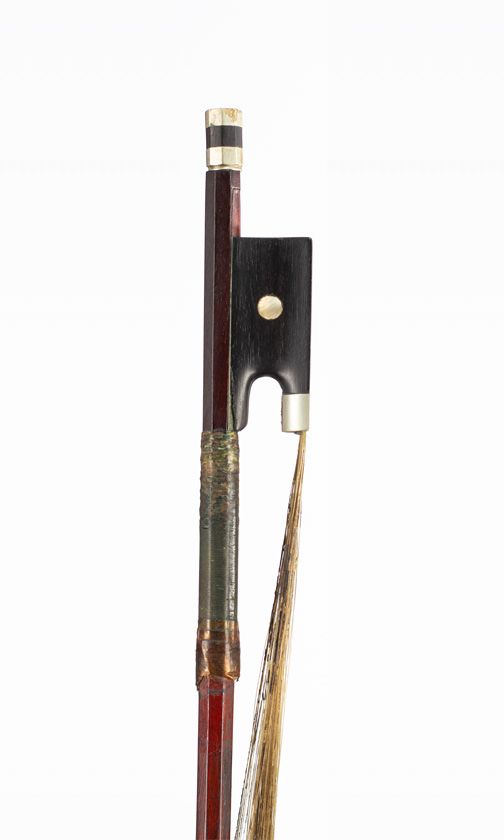 A nickel-mounted violin bow, Workshop of Jérôme Thibouville-Lamy, Mirecourt, circa 1900