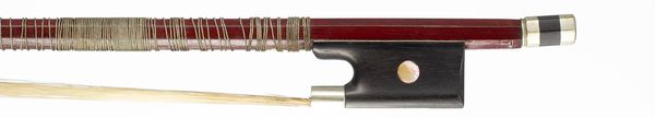 A nickel-mounted violin bow, France, circa 1910