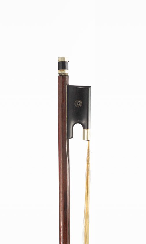 A nickel-mounted violin bow, circa 1910