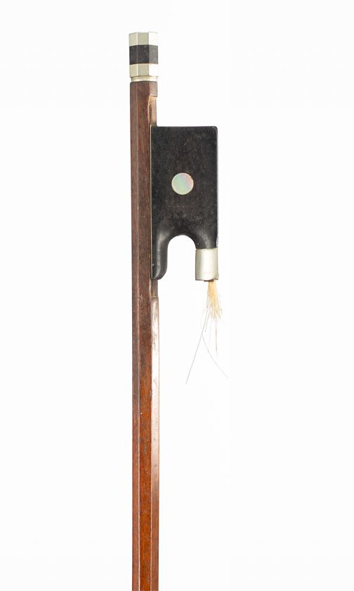 A nickel-mounted violin bow, France, circa 1900