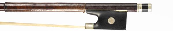 A nickel-mounted violin bow, unbranded