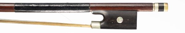 A nickel-mounted violin bow, unbranded