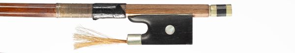 A nickel-mounted violin bow, unbranded