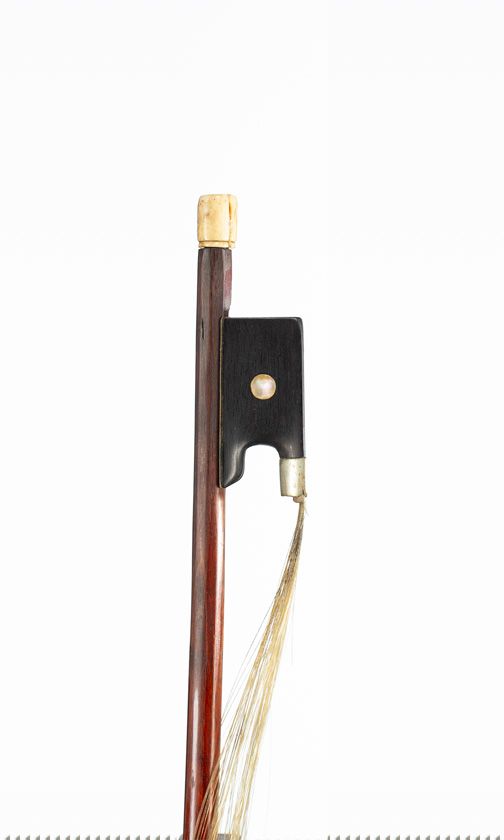 A bone-mounted violin bow, unbranded