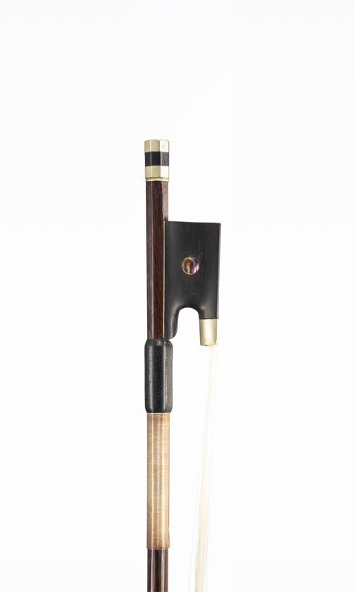 A nickel-mounted violin bow, Mirecourt, circa 1880