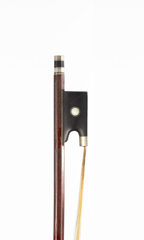 A nickel-mounted viola bow, Workshop of Knopf, Germany, circa 1875