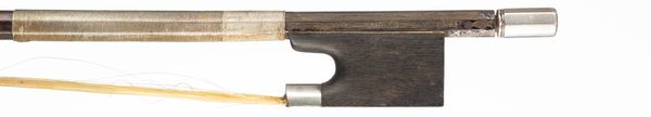 A silver-mounted violin bow, branded Tubbs