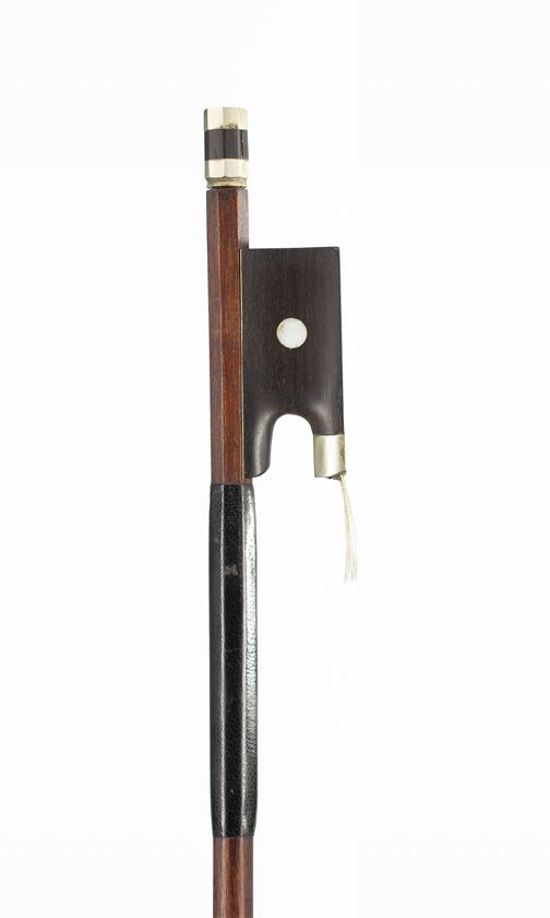 A nickel-mounted violin bow, France, circa 1900