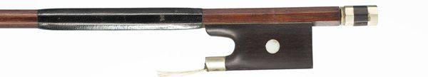 A nickel-mounted violin bow, France, circa 1900