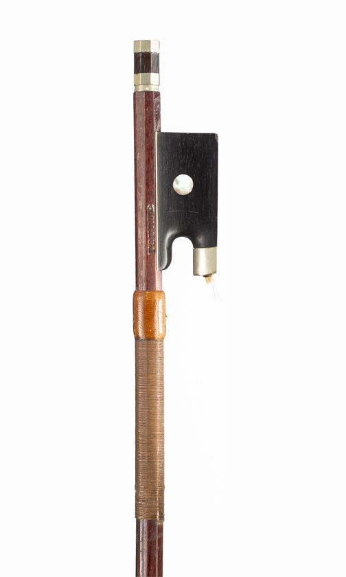 A nickel-mounted violin bow, Germany, 20th Century