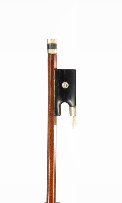 A nickel-mounted violin bow, unbranded