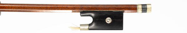 A nickel-mounted violin bow, unbranded