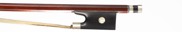 A nickel-mounted viola bow, unbranded