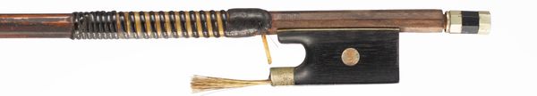 A nickel-mounted violin bow, unbranded