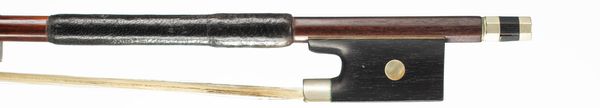 A nickel-mounted violin bow, unbranded