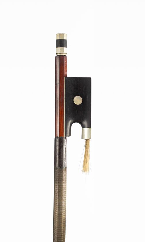 A nickel-mounted violin bow, possibly France, circa 1910