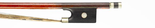 A nickel-mounted violin bow, unbranded