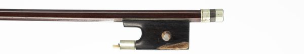 A nickel-mounted violin bow, unbranded