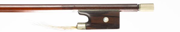 A nickel-mounted violin bow, unbranded