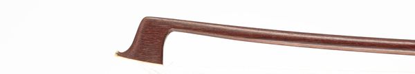 A three-quarter sized nickel-mounted violin bow, unbranded