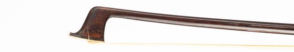 A nickel-mounted violin bow, unbranded