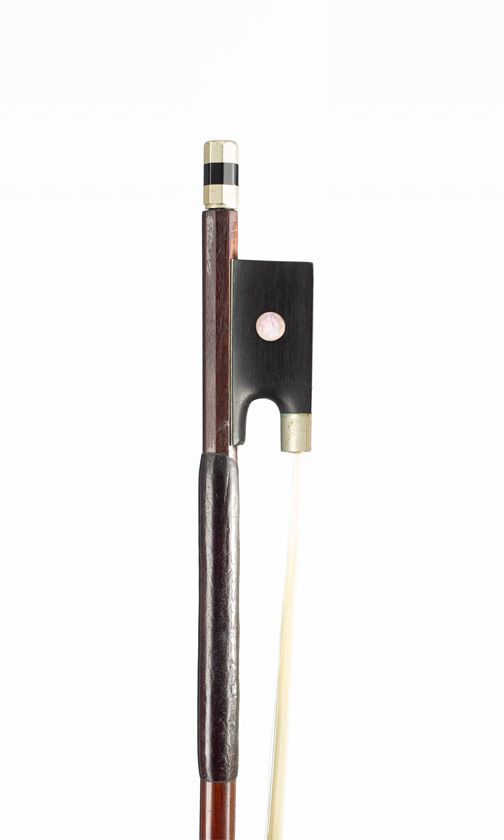 A nickel-mounted violin bow, Germany, circa 1900