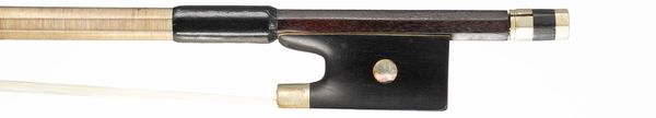 A nickel-mounted violin bow, unbranded