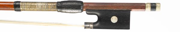 A nickel-mounted violin bow, unbranded