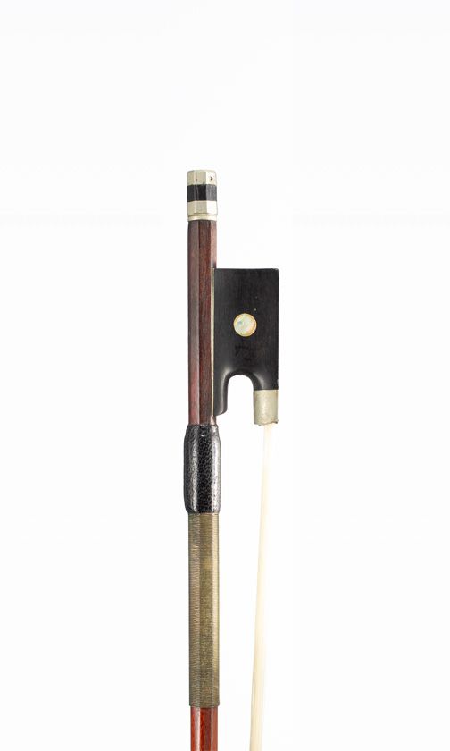 A nickel-mounted violin bow, Workshop of Jérôme Thibouville-Lamy, Mirecourt, circa 1900