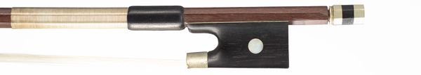 A nickel-mounted violin bow, unbranded