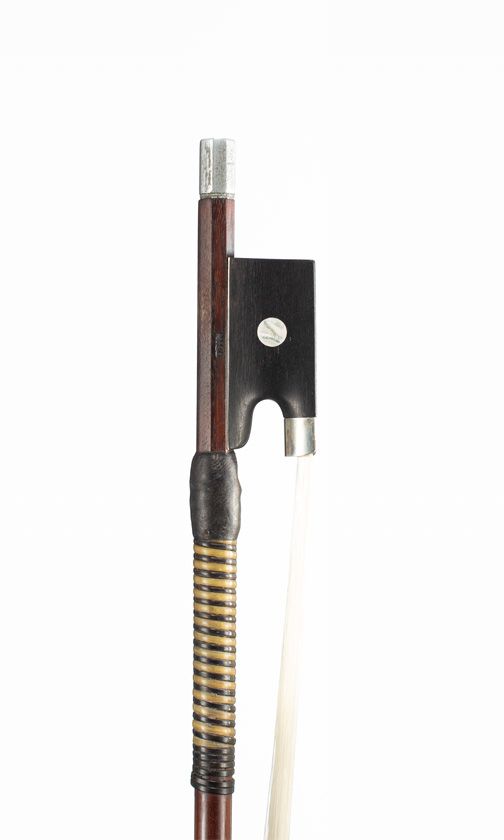 A silver-mounted violin bow by W. E. Hill & Sons, London