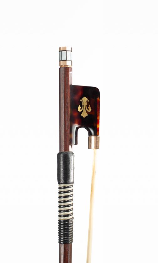 A gold and mastic-mounted cello bow by W. E. Hill & Sons, London