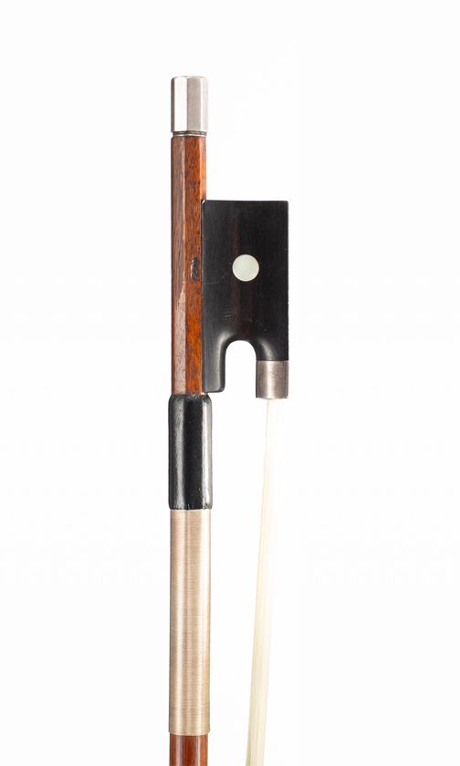 A silver-mounted violin bow by W. E. Hill & Sons, London, circa 1950