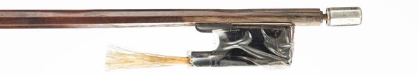 A silver-mounted violin bow, unbranded