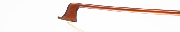 A silver-mounted violin bow, unbranded