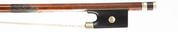 A nickel-mounted violin bow, unbranded