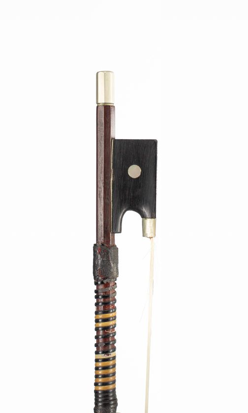 A nickel-mounted violin bow