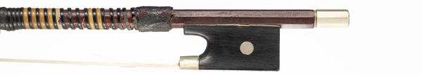 A nickel-mounted violin bow