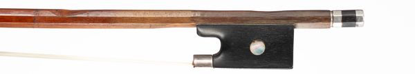 A silver-mounted violin bow, unbranded