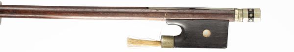 A nickel-mounted violin bow, unbranded