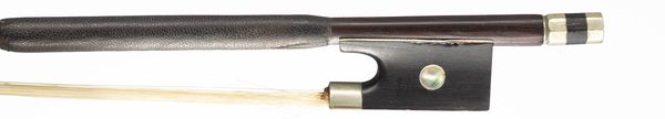 A nickel-mounted violin bow, unbranded